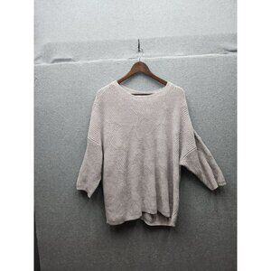 J. Jill Womens XL Cable Knit Sweater Purple 77% Cotton 23% Acrylic